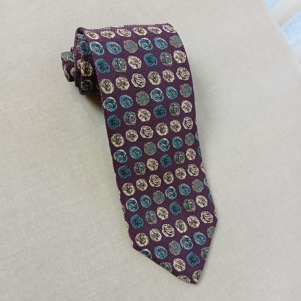 XMI Purple Abstract Polka Dot Smooth Silk Necktie Nordstrom 325 Series